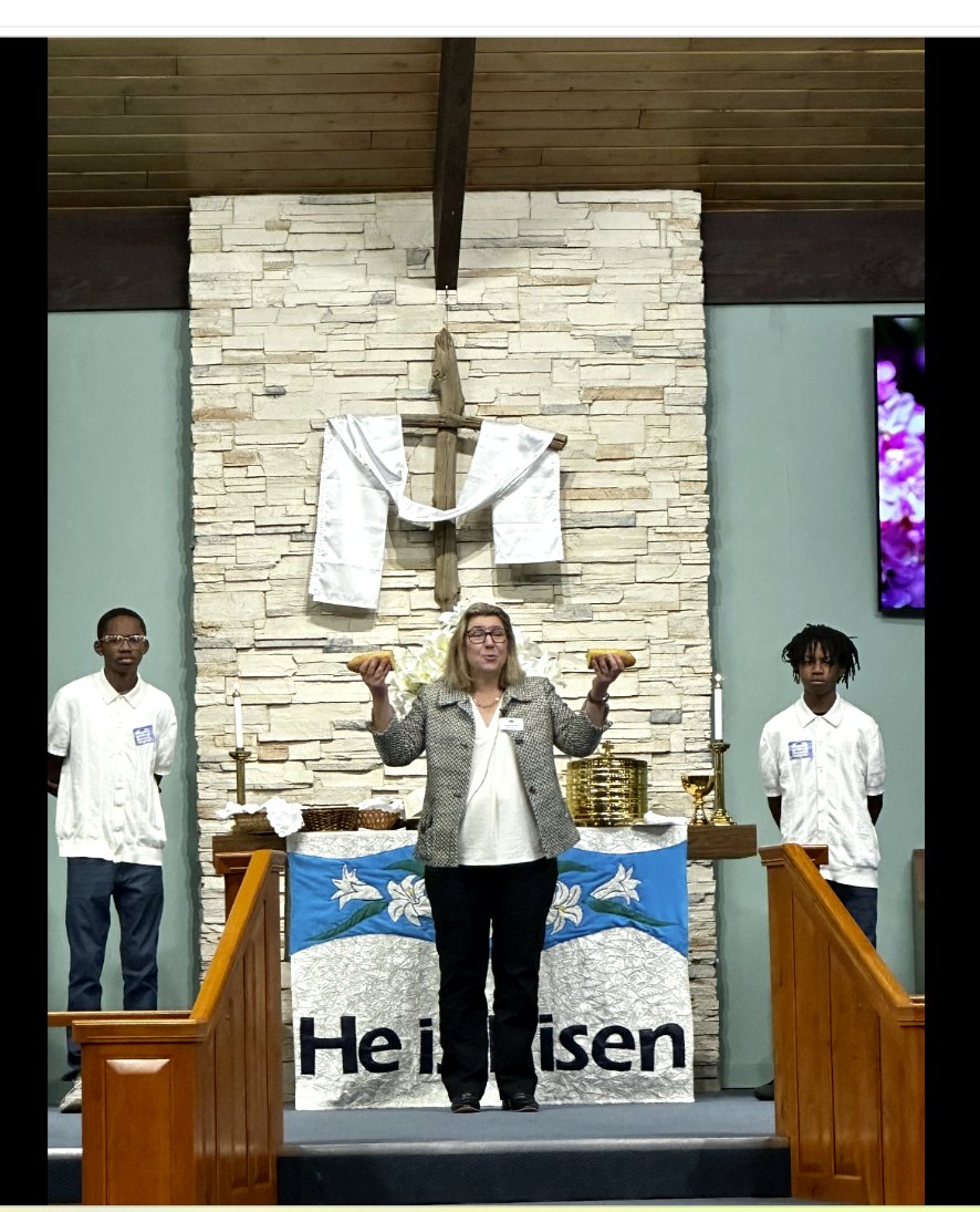 PUMC youth serving during the April 2026 District Gathering with Bishop Kristin Stoneking